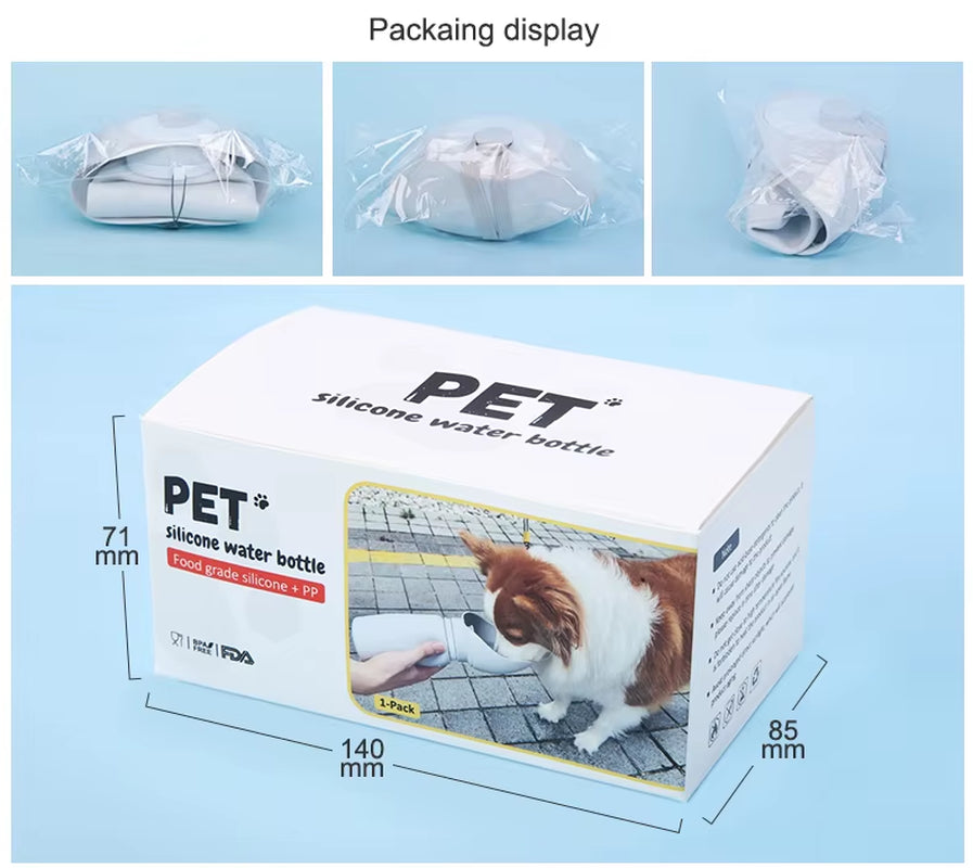Pet Accessories Supplies Portable Collapsible Reusable Silicone Water Bowl Travel Walking Dispenser Puppy Dog Water Bottle