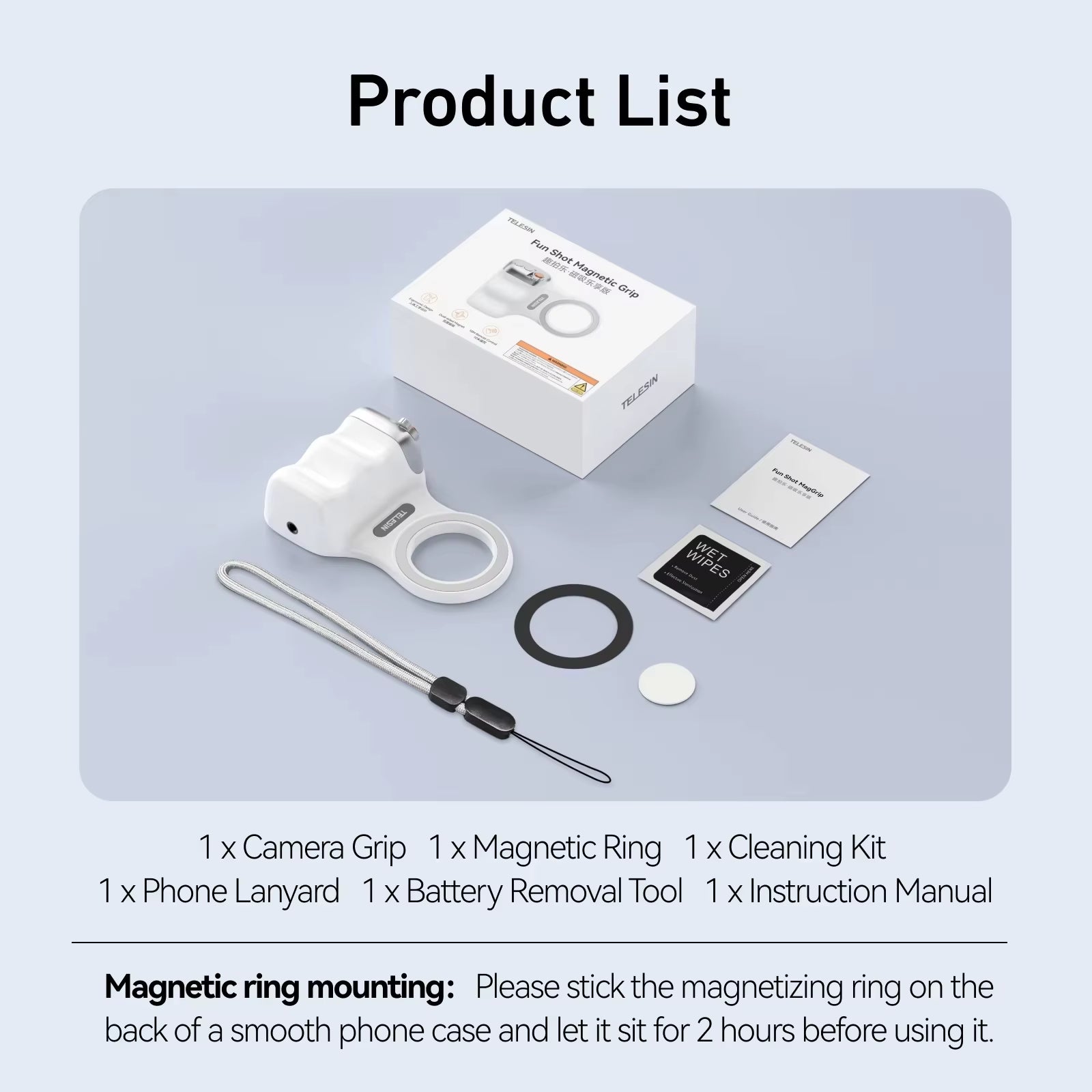 TELESIN Magnetic Phone Camera Shoot Hand Grip Phone Holder Shooting Aid Remote Control Handle for Iphone HUAWEI SAMSUNG Phone