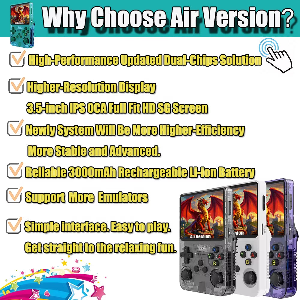 Air Version RGB20S R36S PS Retro Mini Portable Video Handheld Game Players